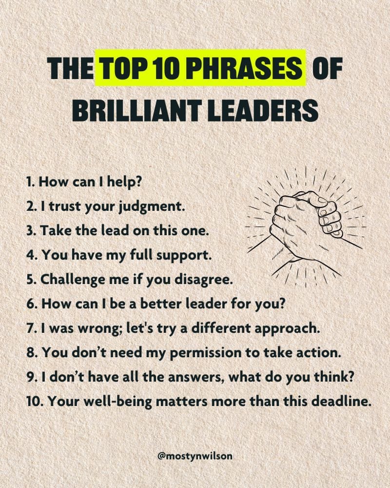 Top 10 Phrases of Brilliant Leaders